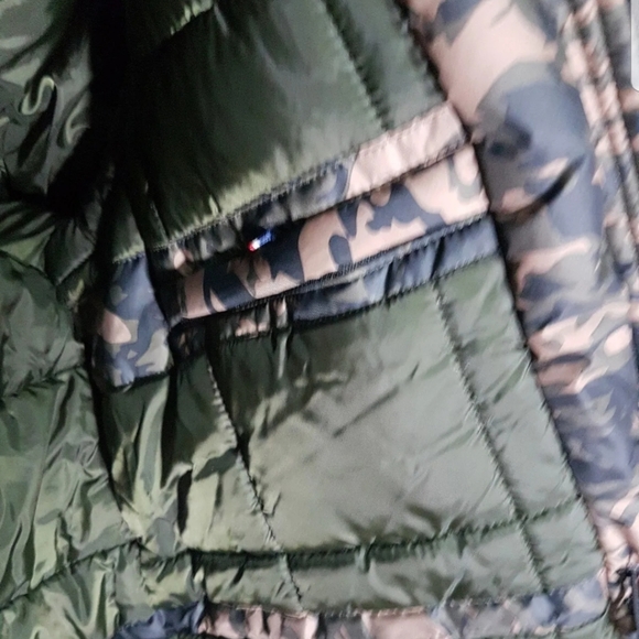 U.S. POLO ASSN | Army Green Camouflage Zip-up & Buttoned Size Small Hooded Coat - Picture 13 of 16